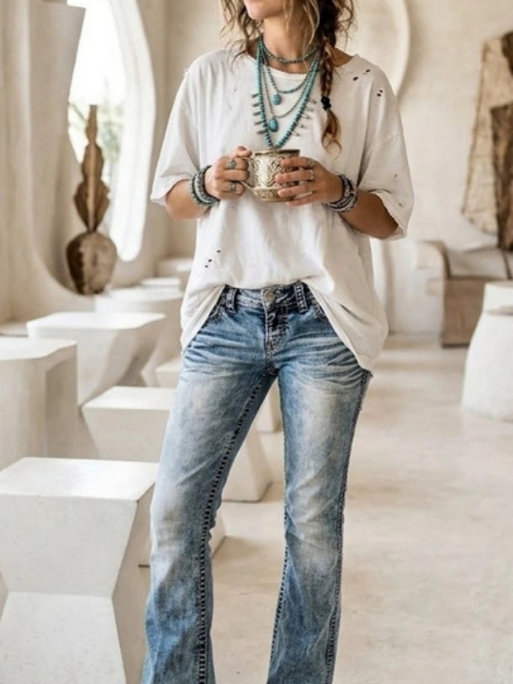 Silver Jeans Co.💋Frances Bootcut Jeans. Waist 29 Length 31 Blue Distressed
